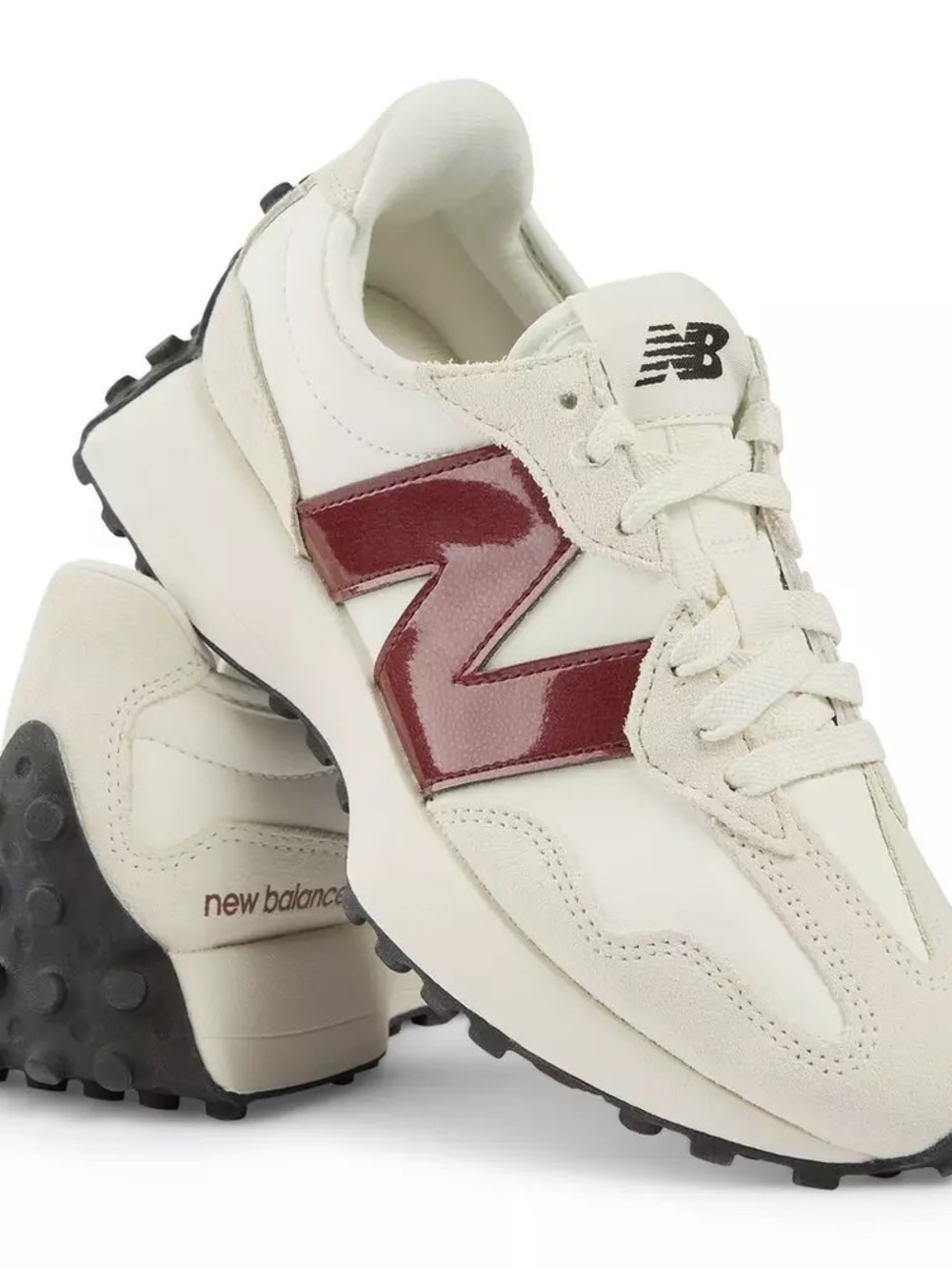 New Balance 327 Sneakers Maroon and Grey Suede